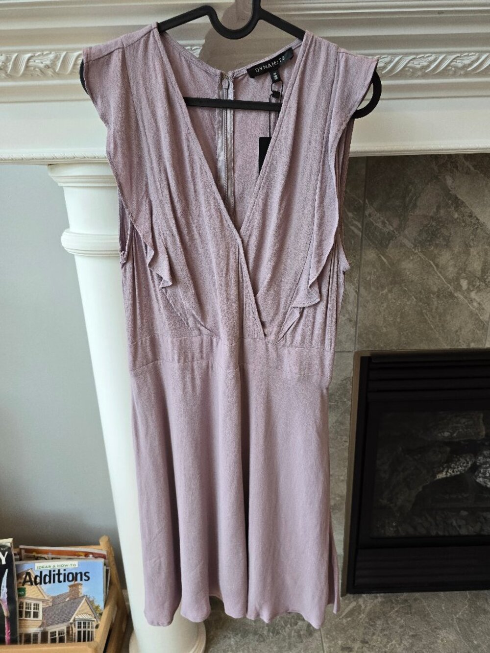 NWT Dynamite Ruffle Flare Mini Dress - Dusty Lilac Mauve / Size Medium
